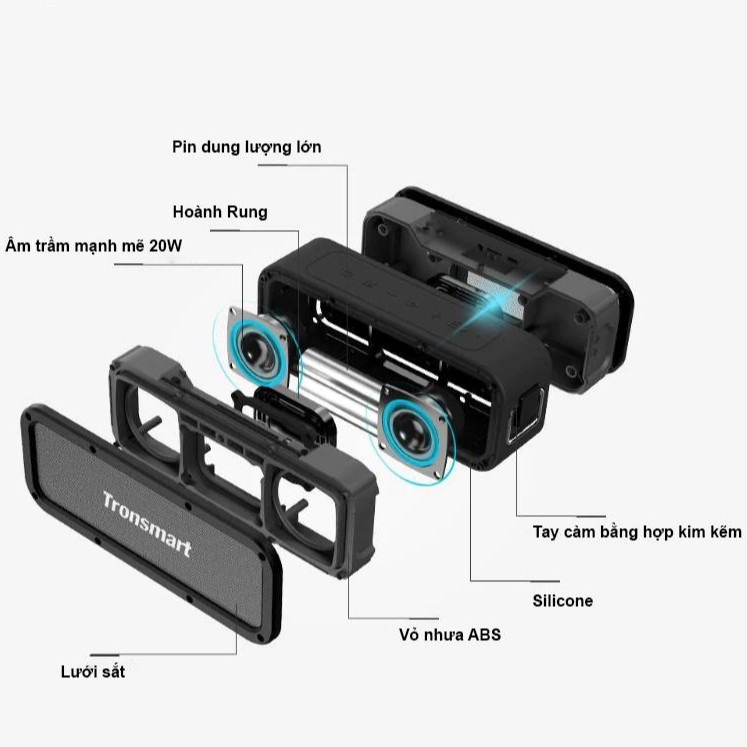 Loa Bluetooth di động Tronsmart Element Force Bluetooth 5.0 Loa di động 40W - Hàng Chính Hãng