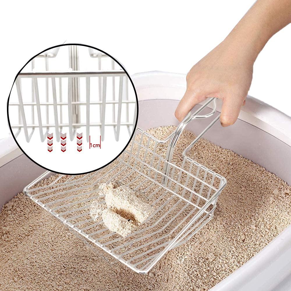 Các phòng mèo làm bằng thép không gỉ, xúc xích mèo lớn, xẻng katzenklo, xẻng kotchaufel, xẻng kim loại thú cưng bền, cho mèo, chó