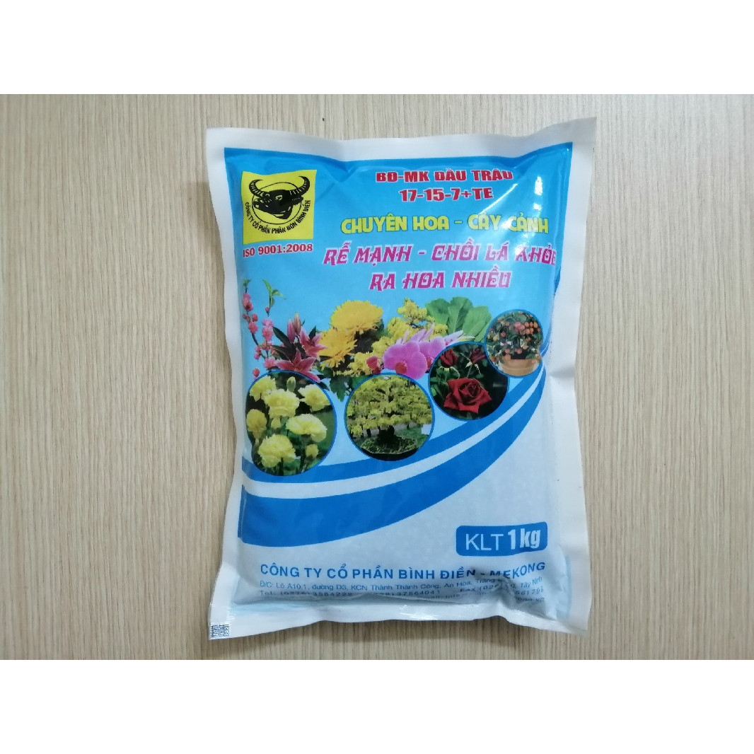 Đầu Trâu BĐ-MK 17-15-7+TE CHUYÊN HOA - CÂY CẢNH RỄ MẠNH - CHỒI LÁ KHỎE, RA HOA NHIỀU GÓI 1KG