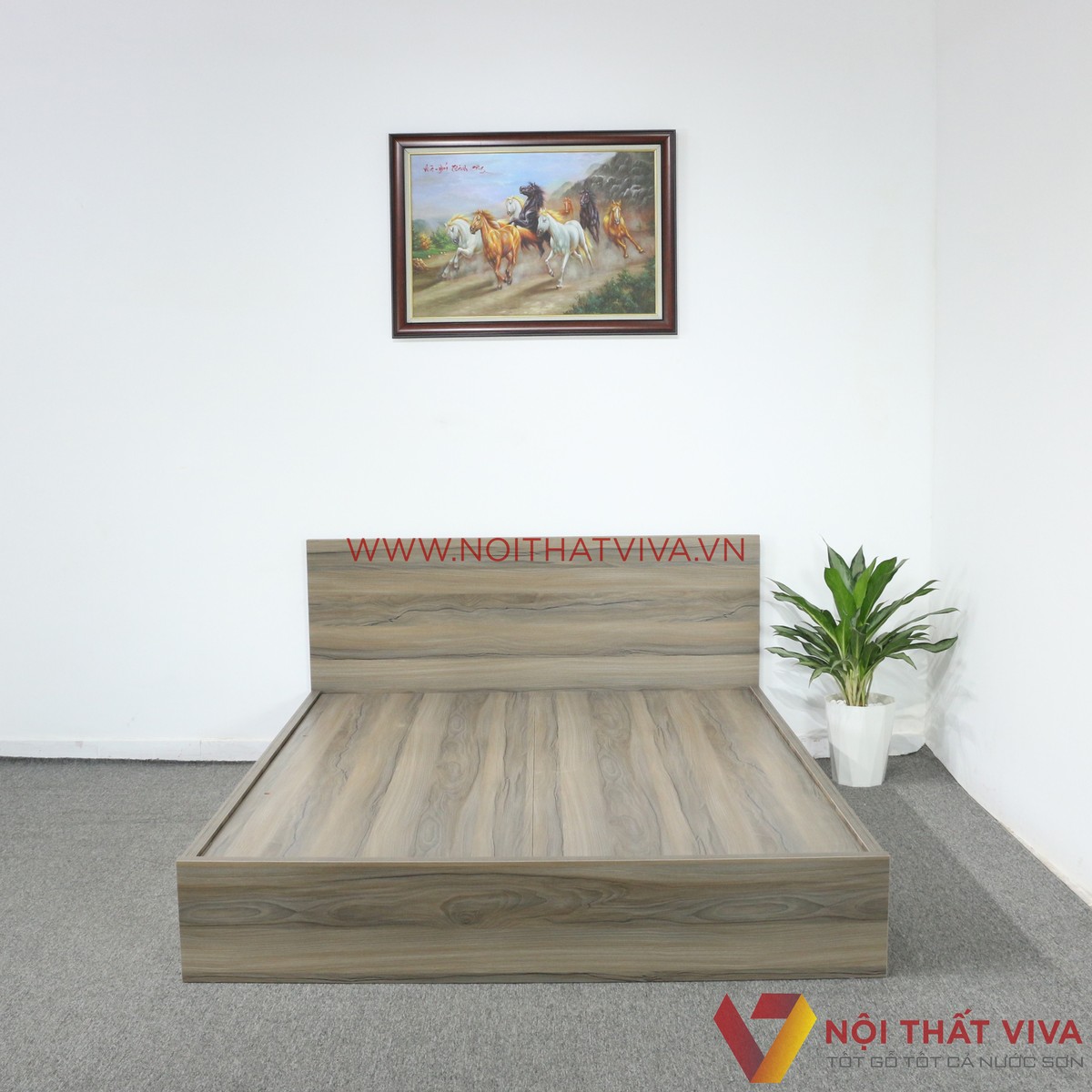 Giường Ngủ Gỗ Mdf Melamine Bệt Màu Nết