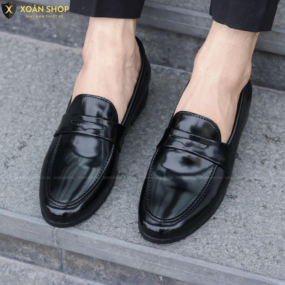 Giày Nam Da Bóng Đế Cao Su Đúc Cao 3cm Màu Đen Mã L149 Hàng Việt Nam