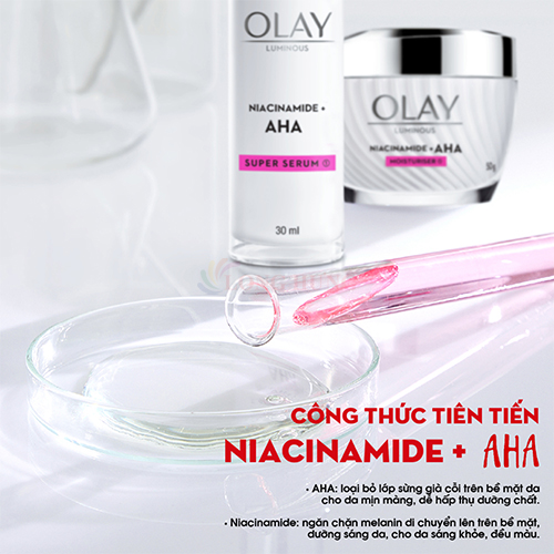 Tinh chất dưỡng trắng Olay Luminous Super Serum Niacinamide + AHA (30ml) - Hàng chính hãng