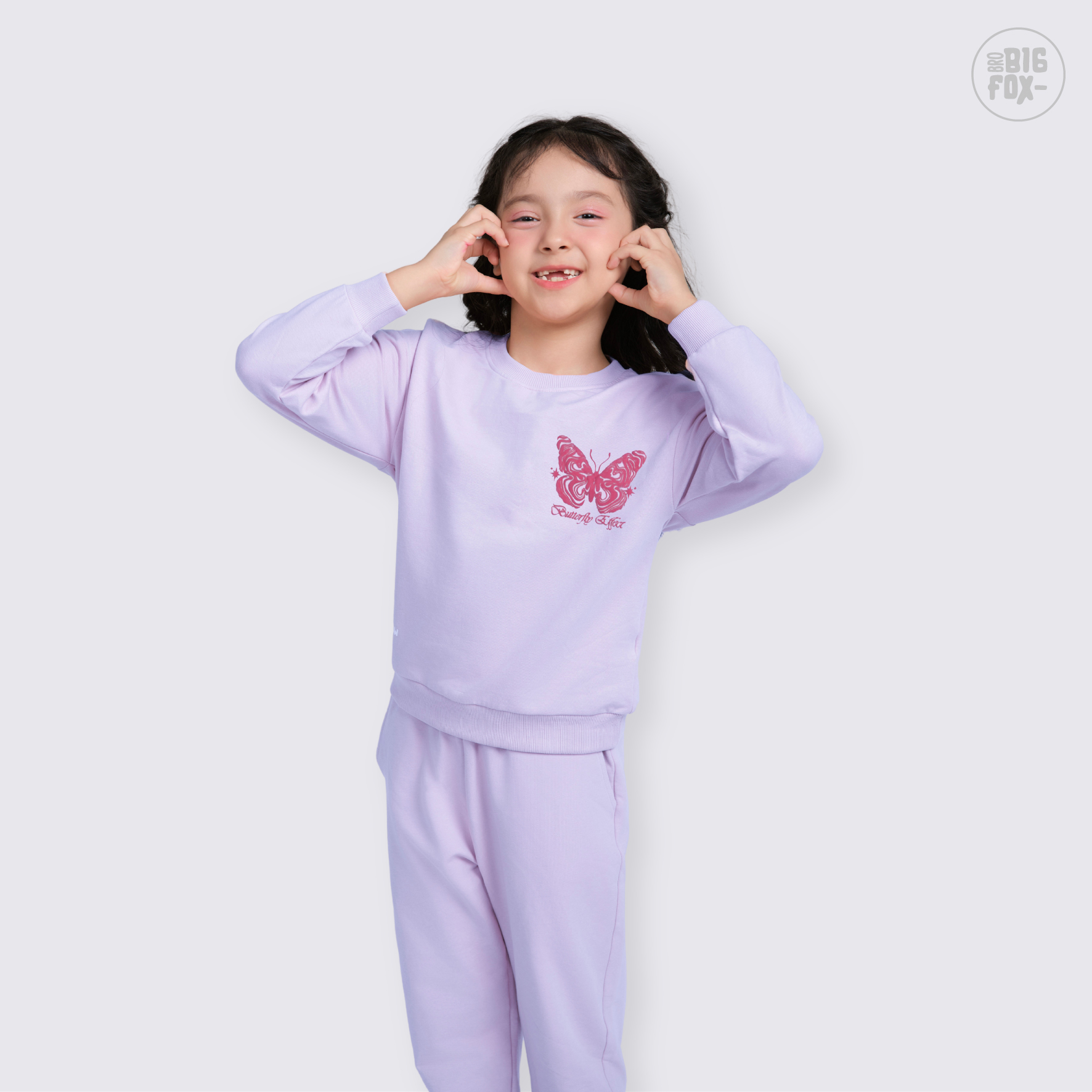 Bộ nỉ bé gái size đại Bigfox Miss Meow mùa thu đông mặc nhà vải nỉ dày dặn cho trẻ em 12-15 tuổi