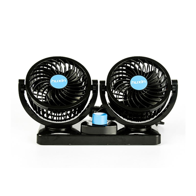 Quạt máy đôi mini 12v xoay 360 tiện ích trên ô tô, xe hơi cao cấp