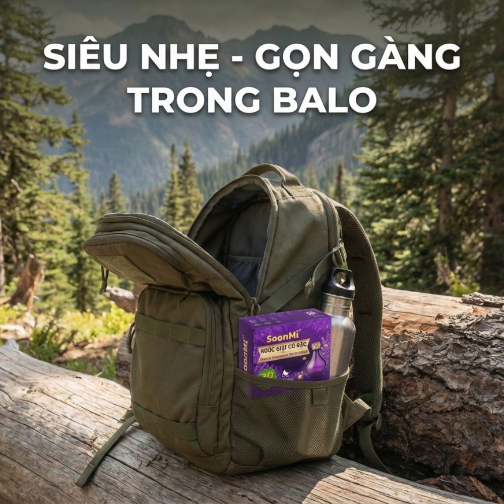 Nước Giặt Cô Đặc SoonMi Hương Lavender - Công Nghệ Giặt Tẩy Thế Hệ Mới (Hộp 30 Tờ) - hàng chính hãng