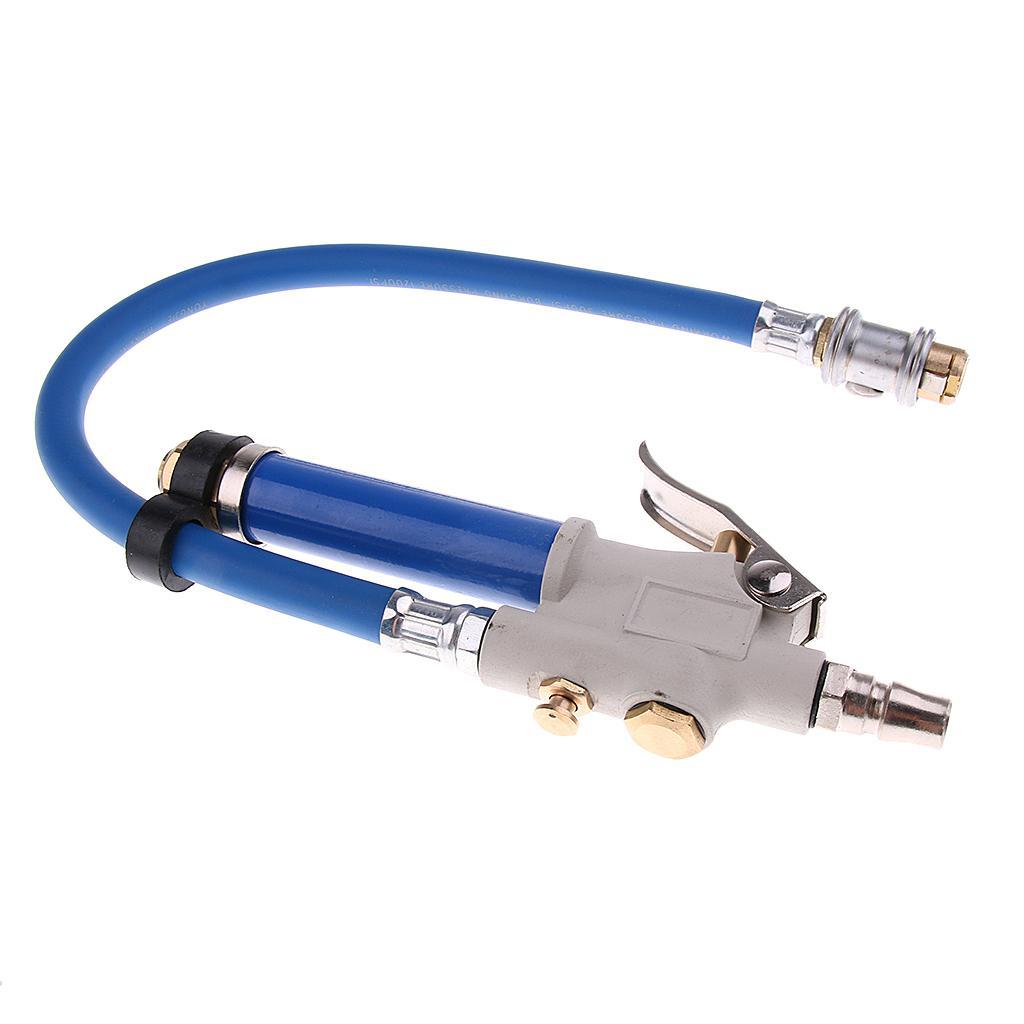 Car Air Tire Pressure Filler Fill Inflator Gauge Chuck Heavy Duty Rubber Hose High Performance