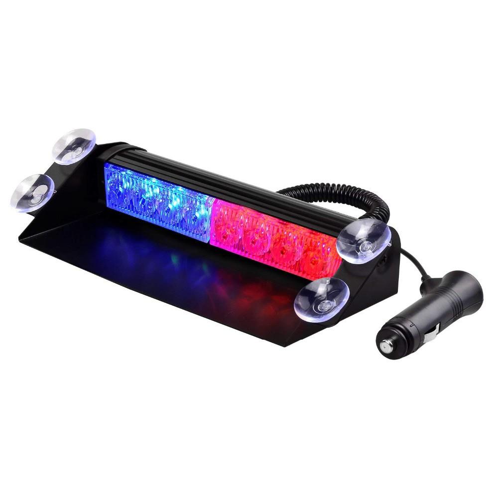 Đèn Chớp Police Xanh Đỏ 8 LED - Đèn Nháy Cảnh Sát Cho Ô Tô