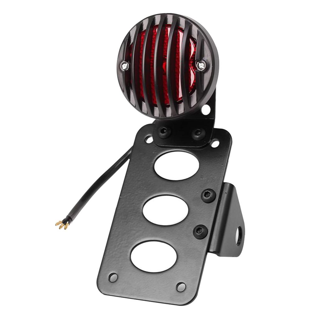 Motorcycle LED Brake Tail Light License Plate Lamp W/ Bracket For Chopper