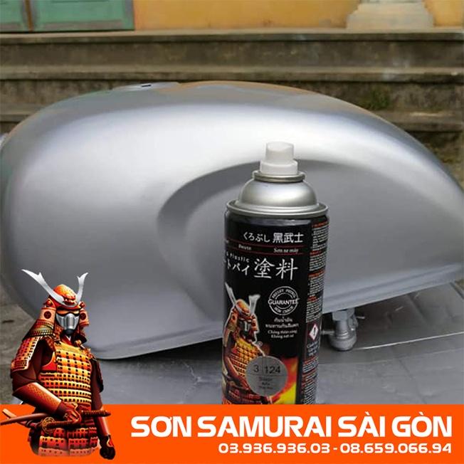 Combo Sơn SAMURAI KUROBUSHI 124 MÀU BẠC chính hãng - Sơn phun xe máy SAMURAI SÀI GÒN