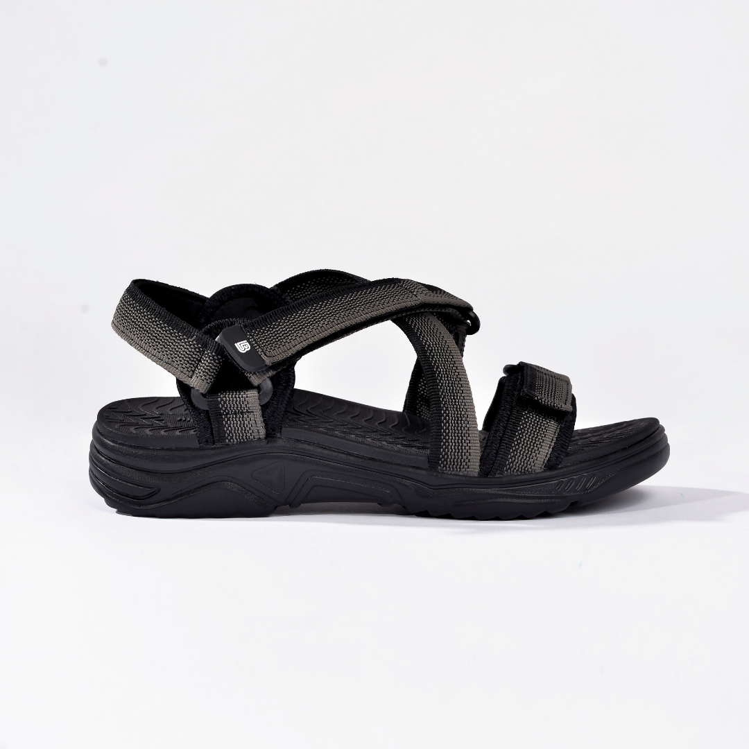 Giày Sandal Nam The Bily Quai Chéo Đôi - Xám Thổ Cẩm BL02XTC