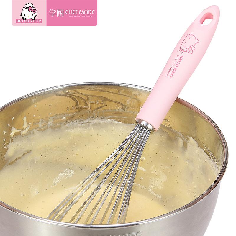 Đầu Bếp Làm Từ Hồng Kitty Nhà Bếp Thép Không Gỉ 304 Kem Xay Đánh Trứng Cầm Tay Phối Bếp Phụ Trợ Phụ Kiện Dụng Cụ Làm Bánh