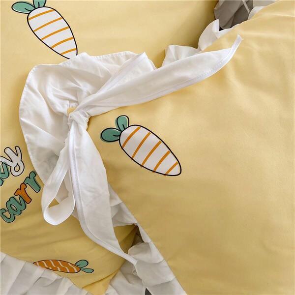 Bộ chăn ga Cotton ĐŨI phối bèo siêu mềm mịn, thoáng mát hàng nhập khẩu