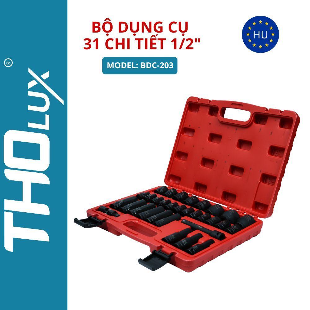 Bộ dụng cụ 31 chit tiết 1/2&quot; Bộ khẩu tuýp vặn ốc, mở bulong BDC-203 Tholux