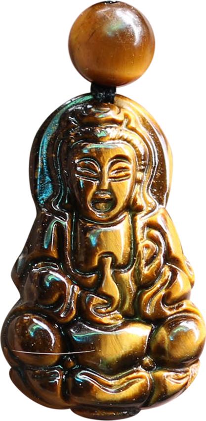 Phật Bà Quan Âm Đá Mắt Hổ Ngọc Quý Gemstones MD44