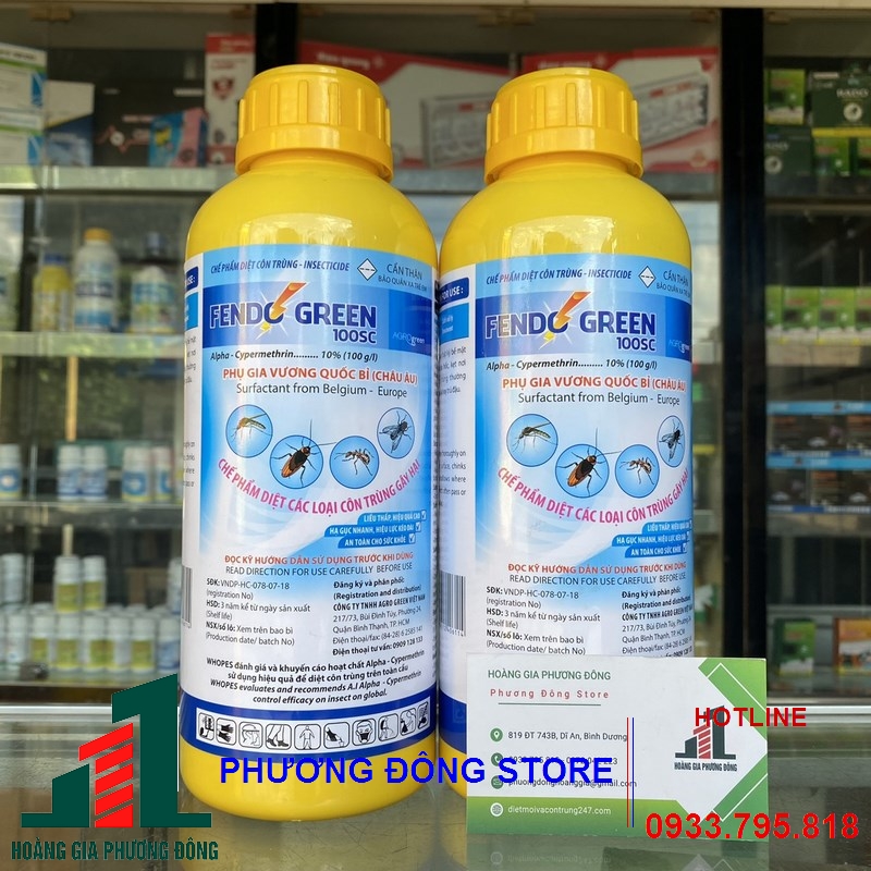 Thuốc diệt muỗi và côn trùng FENDO GREEN 10SC _chai 1 lít