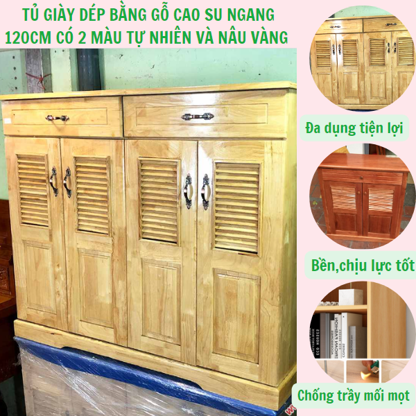 Tủ Giày Dép Ngang 1M2 Hiện Đại Chống Bụi Ở Cửa Nhà,Chung Cư,Ký Túc Xá Giá Kinh Tế Gỗ Cao Su Nhiều Tầng Để Lưu Trữ Đồ - Có 2 màu cho bạn lựa chọn