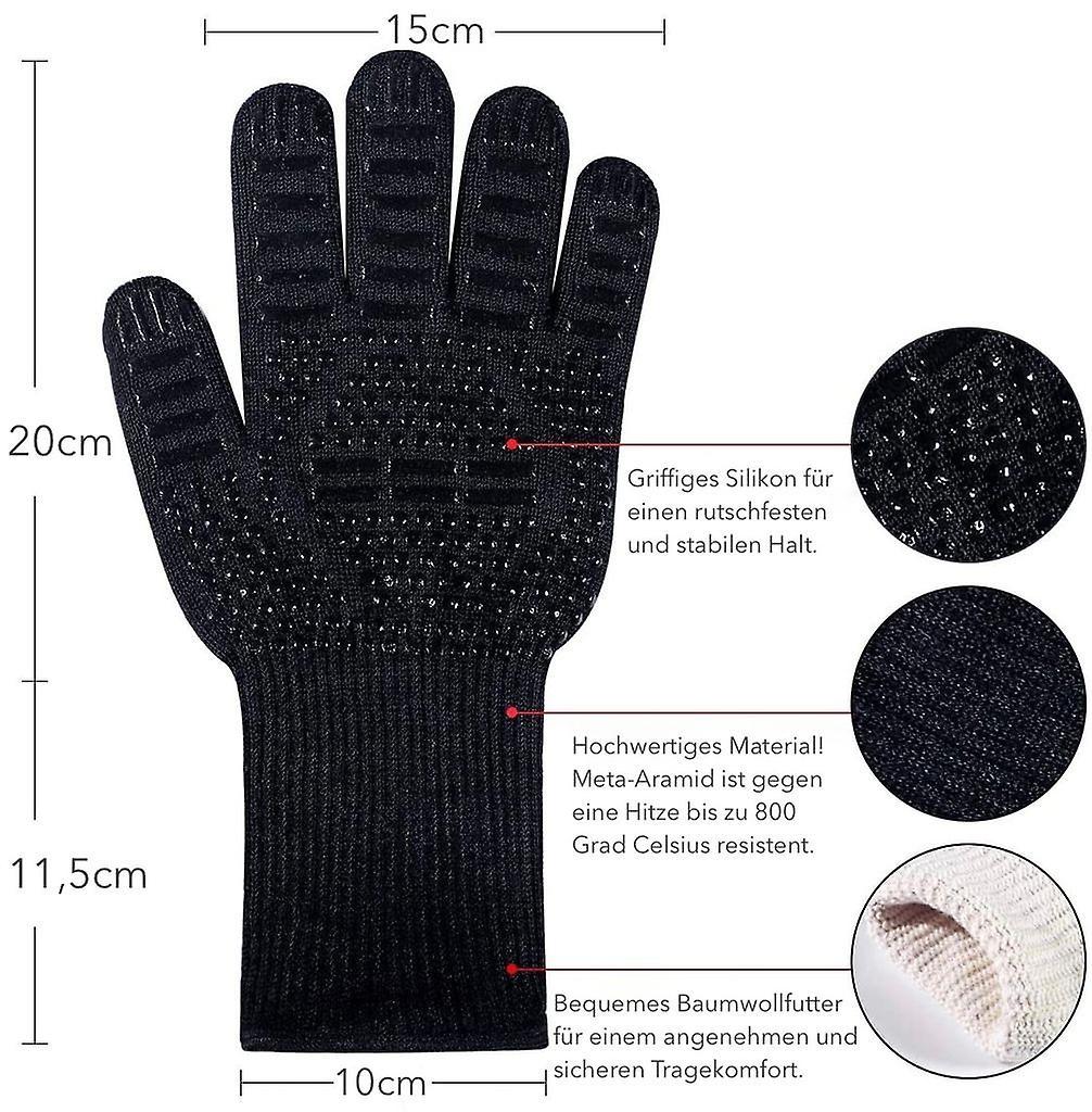 Găng tay nướng với găng tay lò nướng chống nhiệt lên đến 800C, găng tay nướng găng tay lò nướng găng tay một kích thước - màu đen