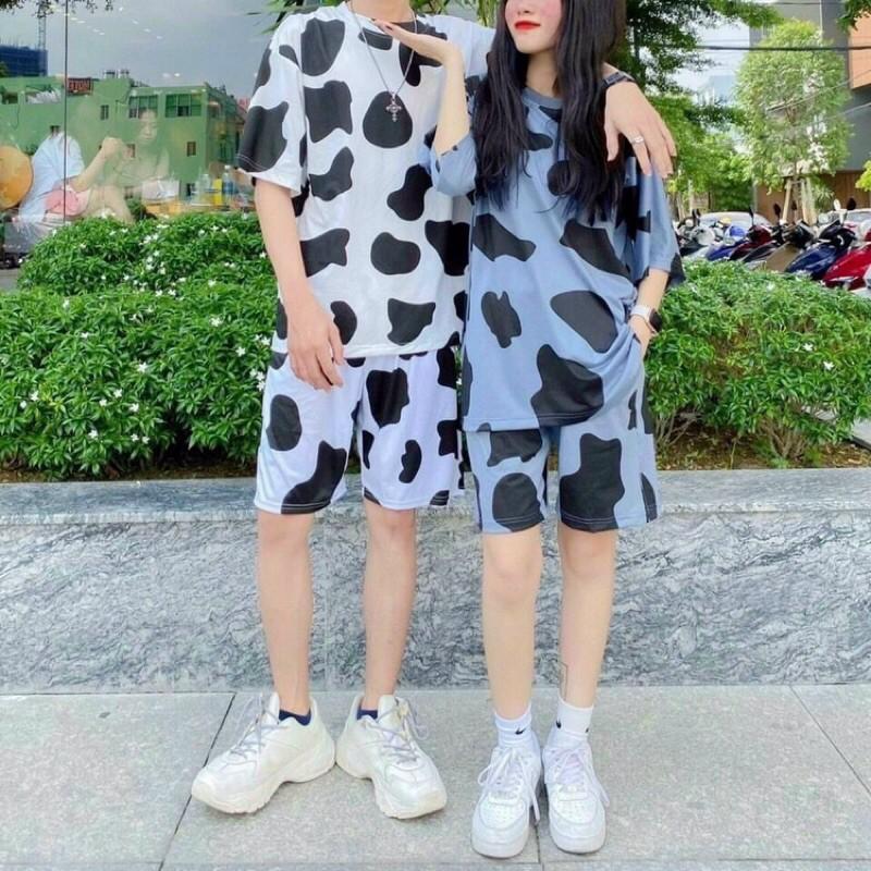 Đồ bộ bò sữa chất cotton form dưới 65kg nam nữ