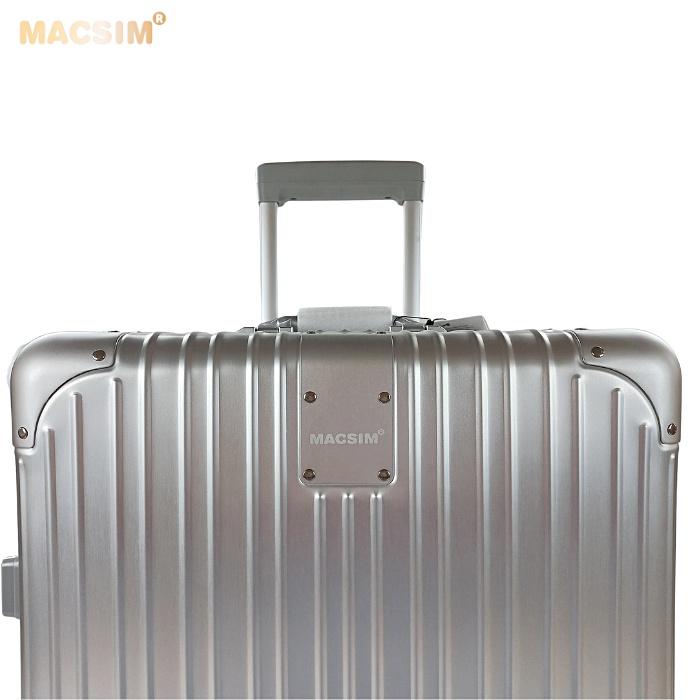 Vali hợp kim nhôm nguyên khối MS1104 Macsim cao cấp màu bạc cỡ 26 inches