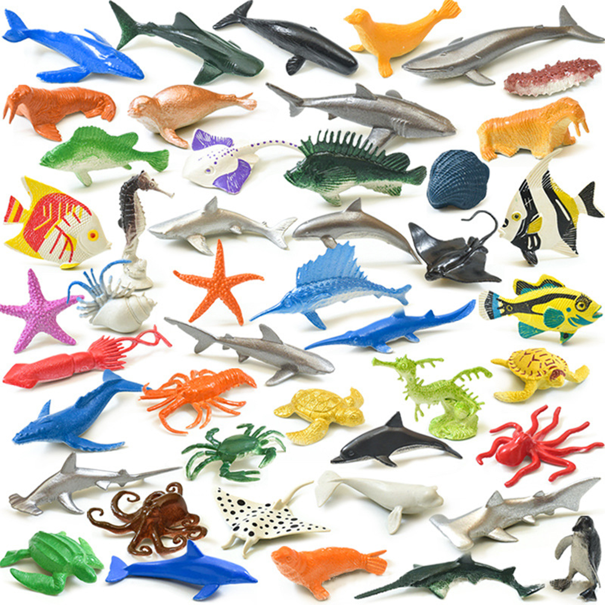 Bộ đồ chơi 46 mô hình Cá & sinh vật Biển New4all Animal Ocean World sống động cho bé 3 tuổi