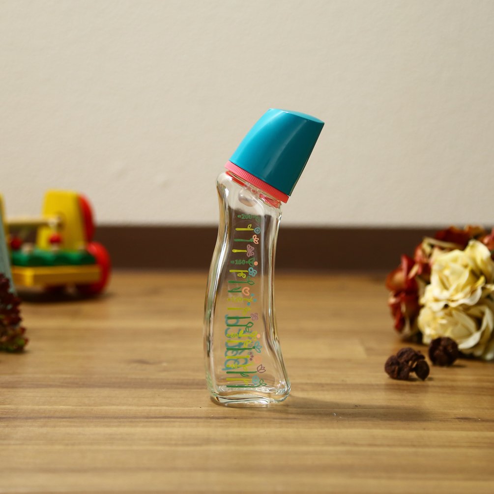 Bình sữa thuỷ tinh Betta Brain Flower GF5 thiết kế thủ công giảm đầy hơi 200ml cho bé từ 0m