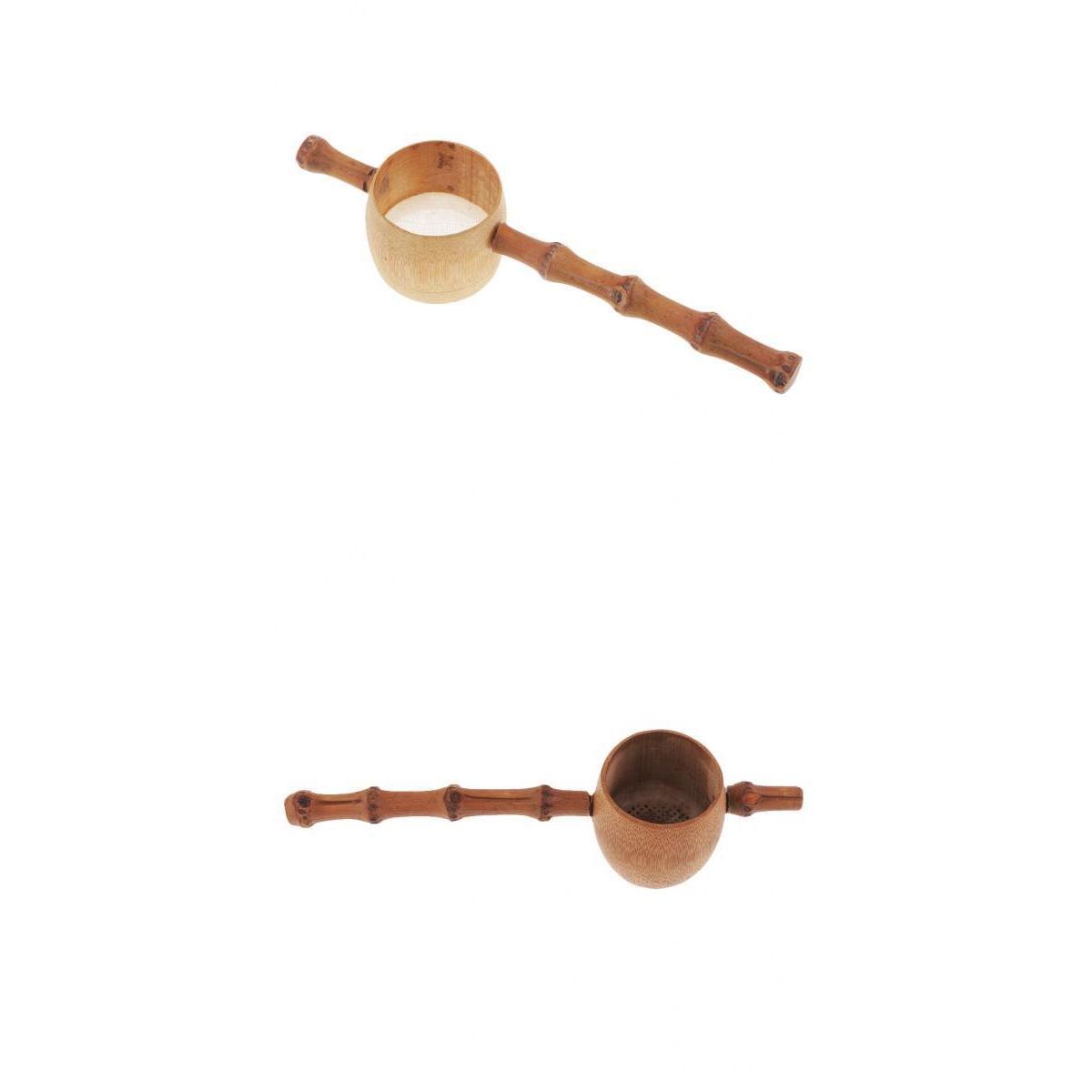 Tea Hobby Bamboo Tea Herb Filter Strainer Infuser Mesh Spoon Kitchen Gadget