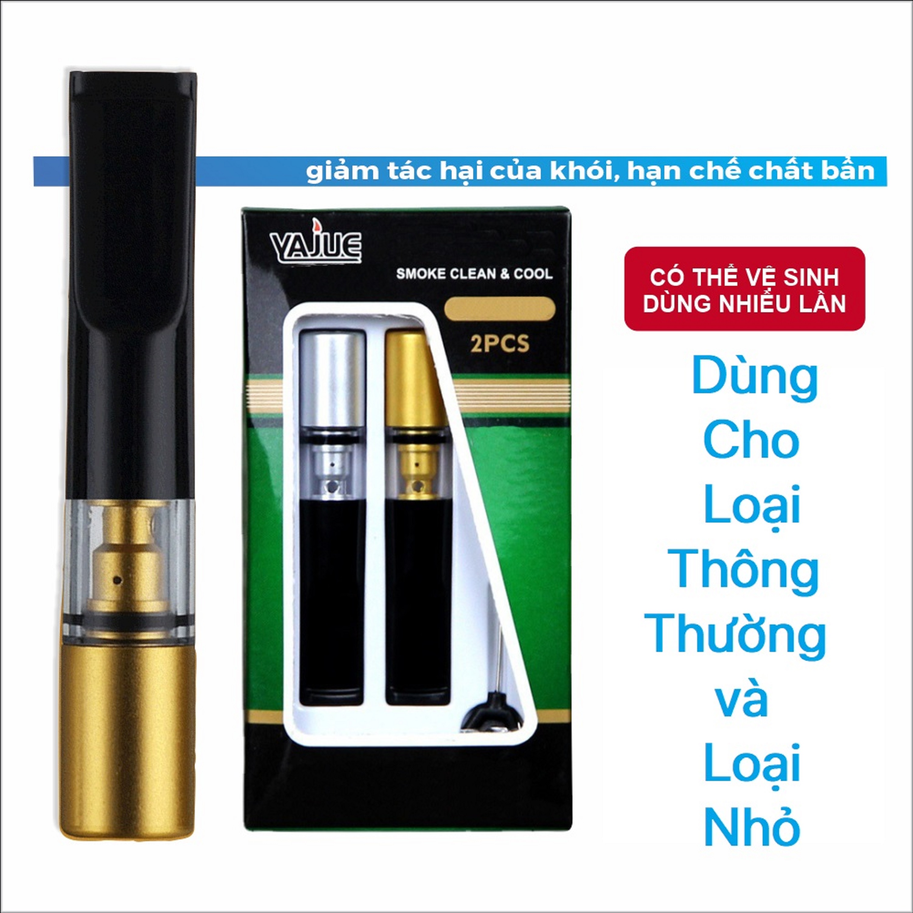 Tẩu Lọc Thuốc 2 Đầu Dùng Được Cả Loại Thông Thường Và Nhỏ