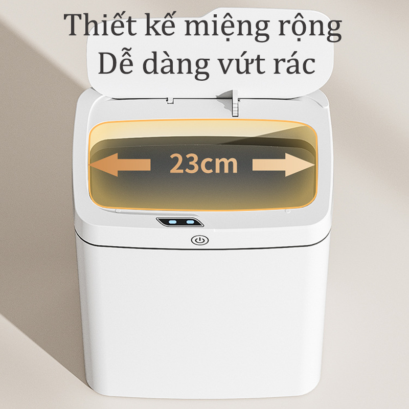 Thùng Rác Thông Minh Cảm Ứng Cao Cấp Tự Động Đóng Mở Dung Tích 15L Phù Hợp Không Gian Hẹp Văn Phòng Nhà Bếp Nhà Vệ Sinh Không Gây Ồn Nắp Rộng Tiện Lợi Thiết Kế Kín Không Gây Mùi Chống Nước Giúp Quản Lý Rác Thải An Toàn Vệ Sinh - ML058