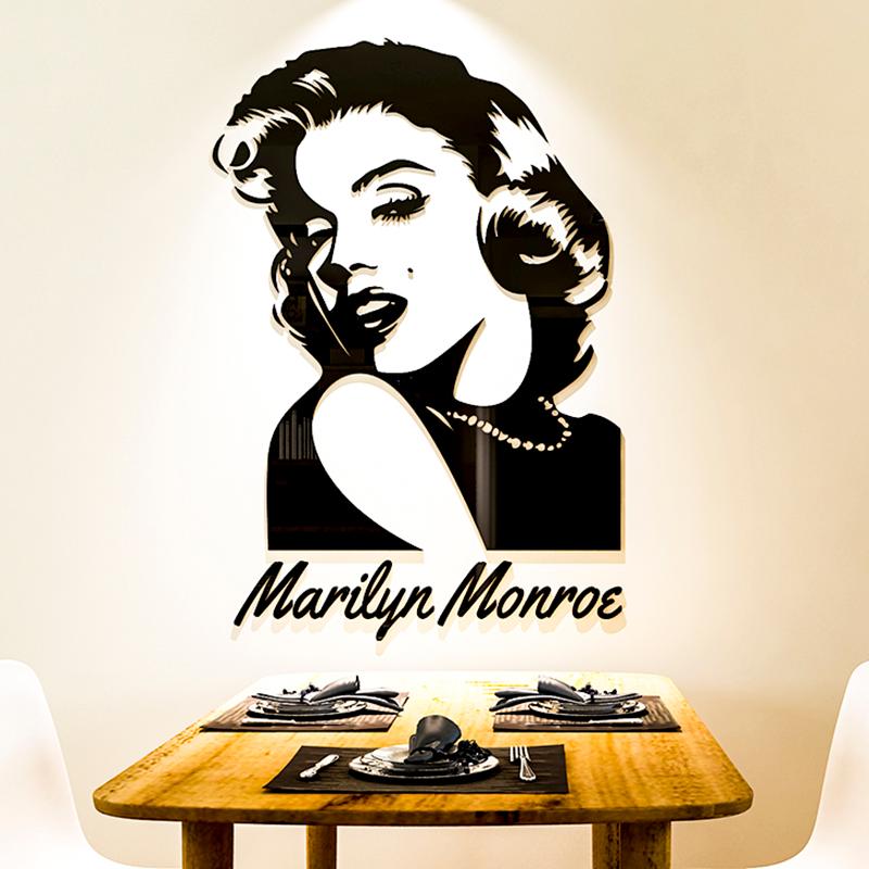 Tranh dán tường mica 3d decor khổ lớn ca sĩ Marilyn Monroe