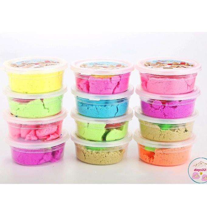 Hộp 12 hũ cát động lực nhiều màu cực đẹp kèm khuôn đồ chơi slam squishy