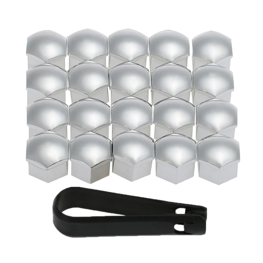 3x20pcs Universal 17mm Wheel Nut Covers Lug Nut Caps Screw Protector Silver