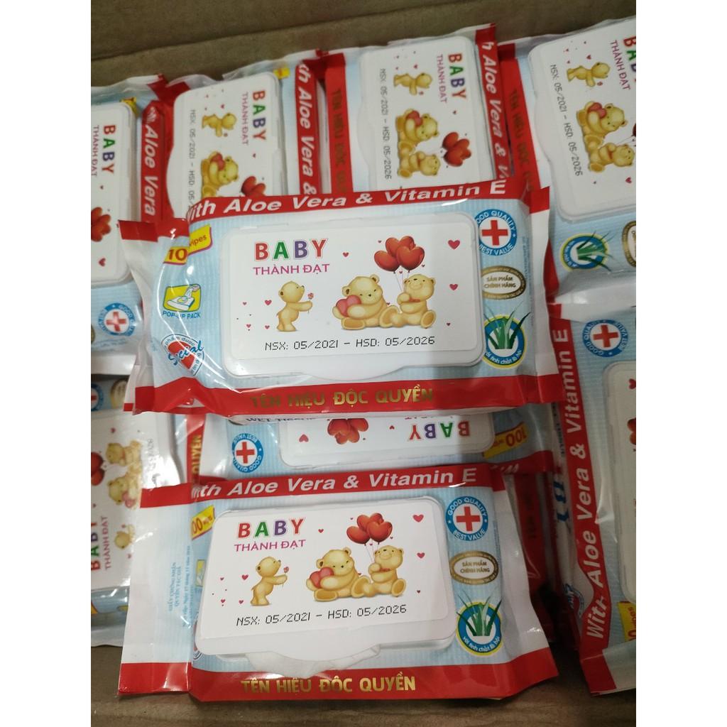 Thùng 24 gói Giấy ướt Thành Đạt (100 tờ/gói)