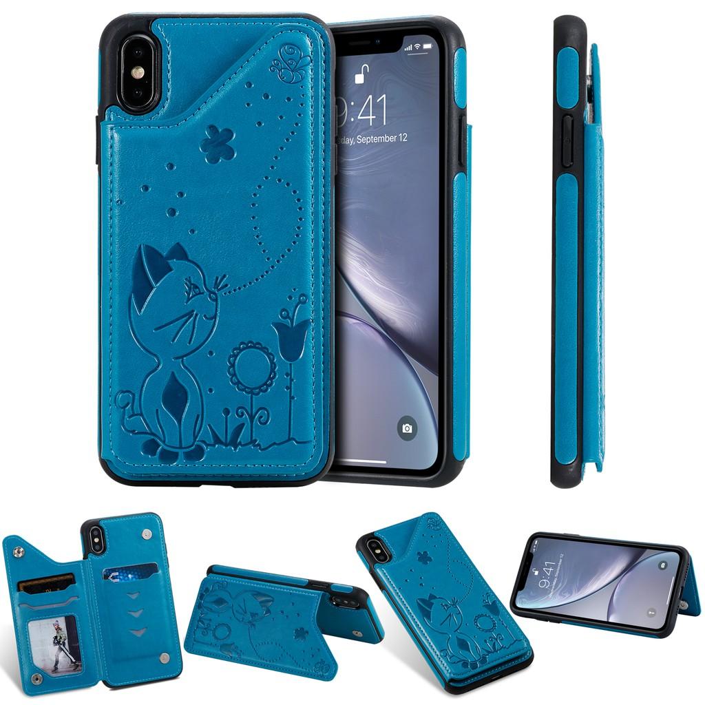 Ốp lưng da ví gập cho iPhone X XS Max XR SE 2020 iPhone 8 iPhone 7 iPhone 6 6S Plus