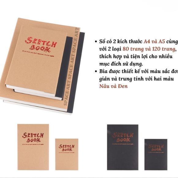 Sổ 80 tờ giấy vẽ Chì, vẽ phác thảo Potentate Sketchbook 100gsm