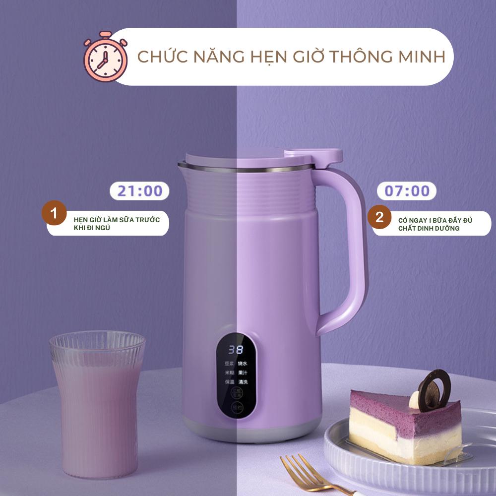 Máy làm sữa hạt mini XUTAOTAO dung tích 800ml, màn hình hiển thị LCD, chức năng hẹn giờ thông minh, bảo hành 12 tháng