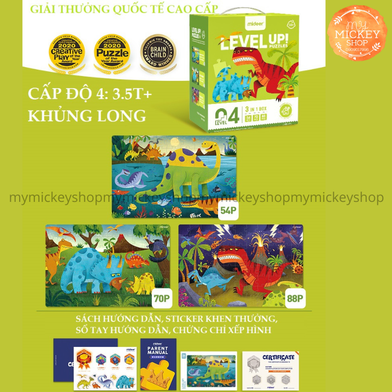BỘ XẾP HÌNH 7 CẤP ĐỘ TỪ DỄ ĐẾN KHÓ THEO LỨA TUỔI - HÃNG MIDEER 7 ADVANCED LEVELS PUZZLE mẫu mới 2021