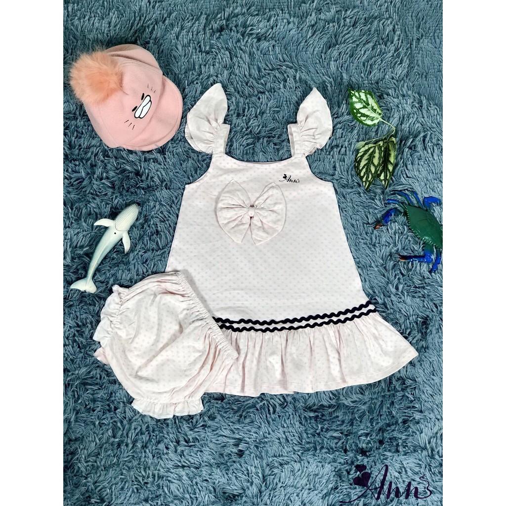 Đầm bé gái cotton 2 chiều tay cánh tiên