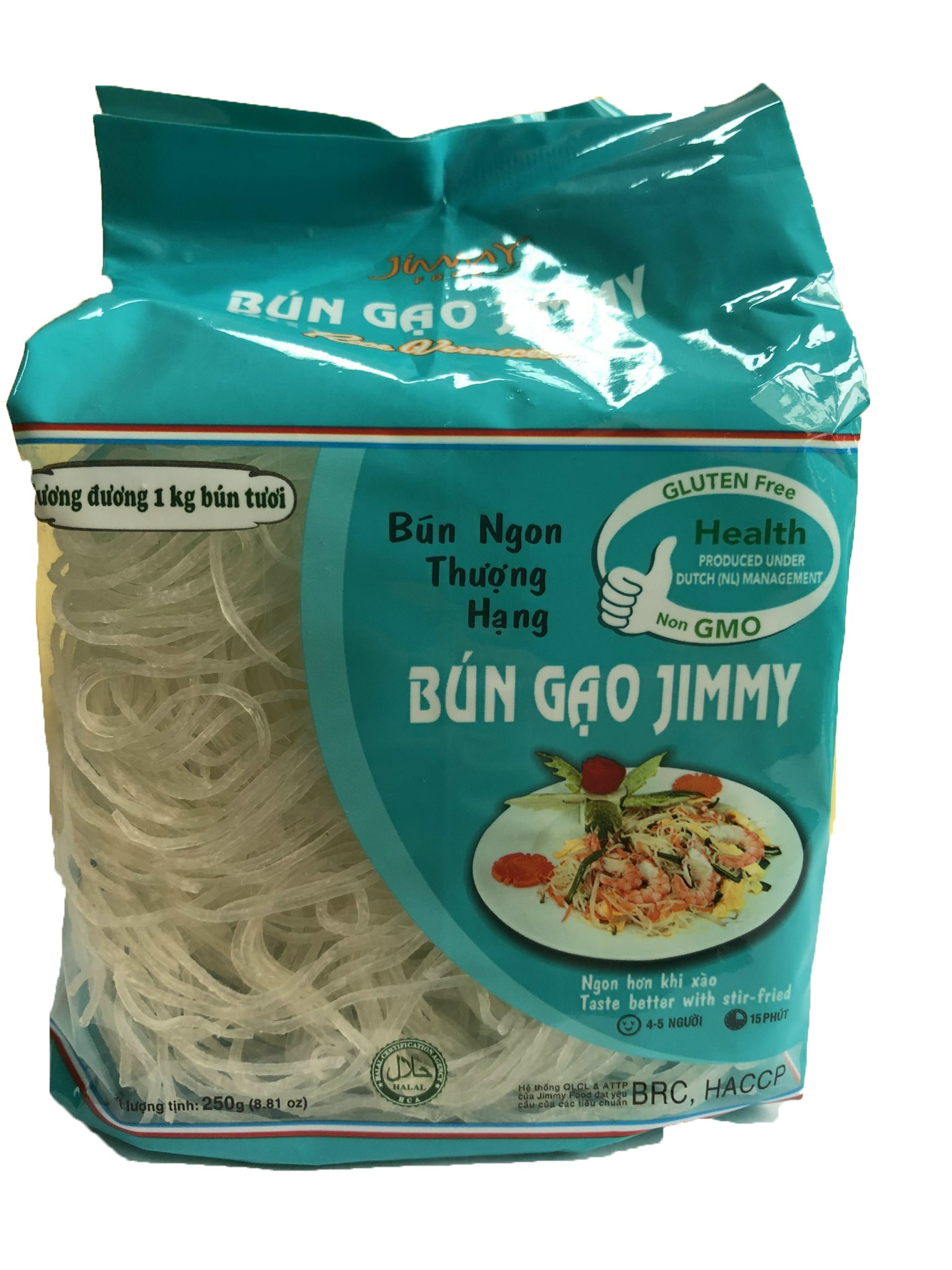 Bộ 2 gói bún gạo + 2 gói bún gạo lứt Jimmy - Bún ngon thượng hạng - Tiện lợi 3 trong 1: Bún xào, bún tươi, bún nước