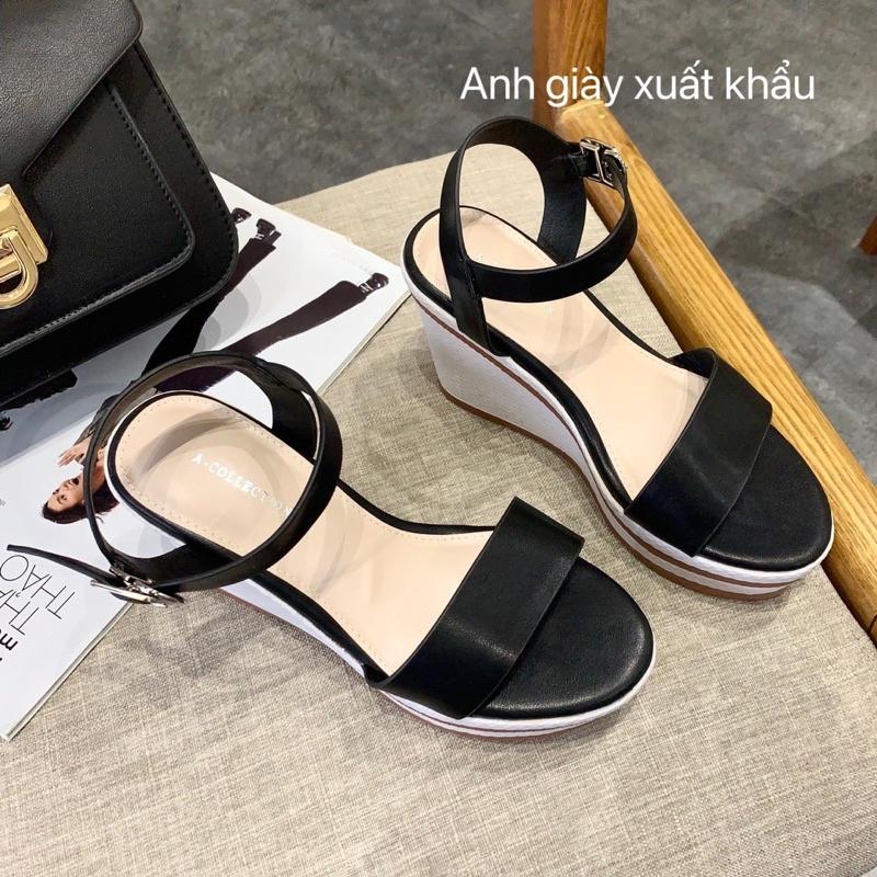 SD02 - Sandal xuồng A.colection quai ngang da lì đế nhẹ tênh hàng VNXK ( ảnh thật , kèm video)