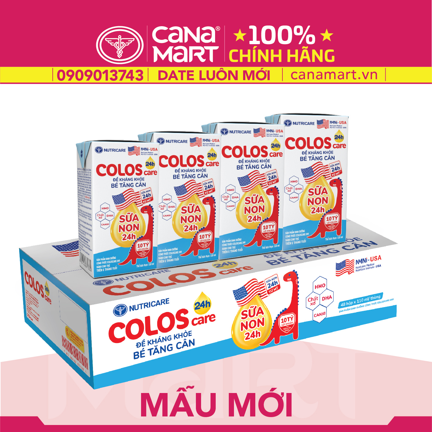 Thùng sữa nước Nutricare ColosCare giúp trẻ tăng cường hệ miễn dịch (110ml)