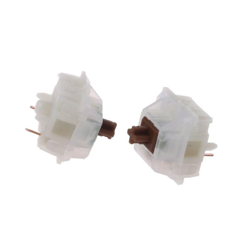HSV 10Pcs Gateron Switche 5Pin Milky Brown Switch Mechanical Keyboard Gateron MX Transparent Case fit GK61 GK64 GH60