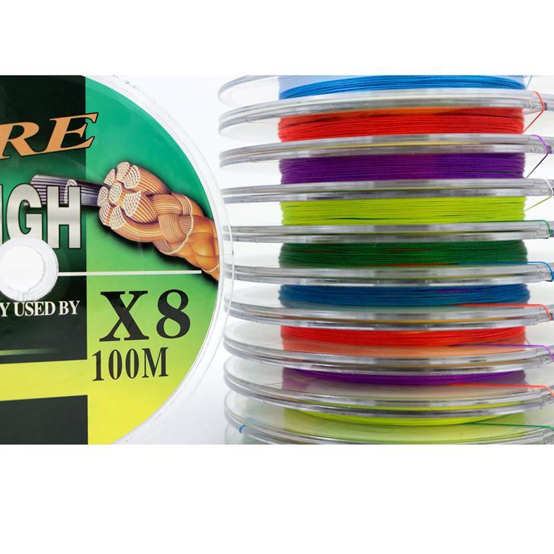 Dây dù câu cá Lure Raleigh X8 dài 100m - Dây dù PE 7 màu Raleigh X8 Siêu Bền hàng chất lượng Nhật Bản