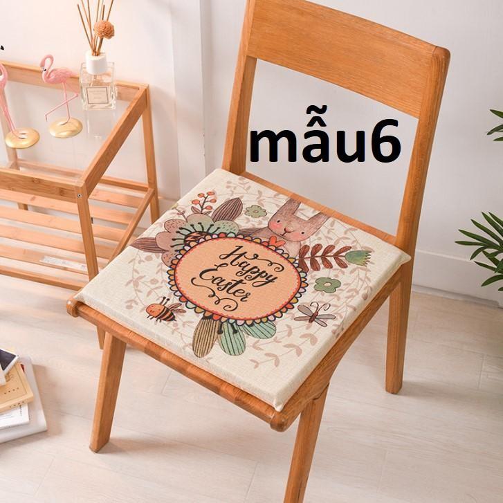 Đệm ngồi bệt bằng mút tháo ra giặt được 45*45cm có dây cột