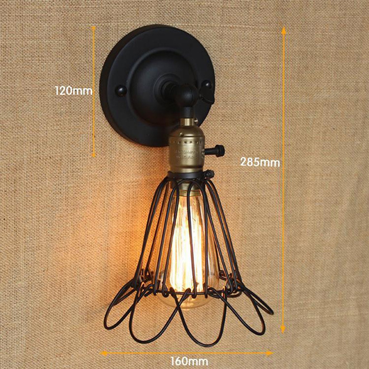 Combo 2 đèn tường rọ hoa cụp xòe TTL001Y Goldseee