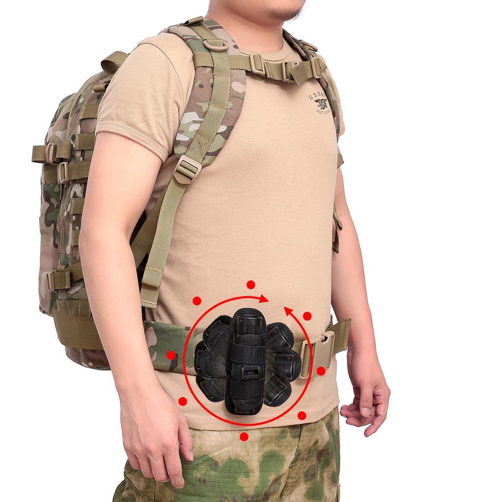 Flashlight Holder Carry Belt Pouch   with 360 Degrees Rotatable Clips