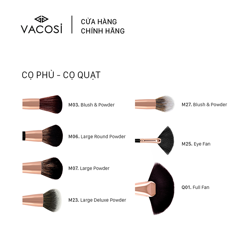 Cọ Tạo Khối Bản Dẹp VACOSI - F07 VACOSI FLAT CONTOUR BRUSH