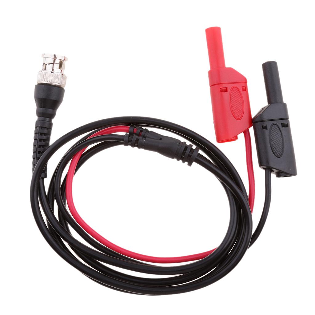 BNC Q9 To Dual 4mm Shrouded Banana Plug Test Leads Probe Cable Cord