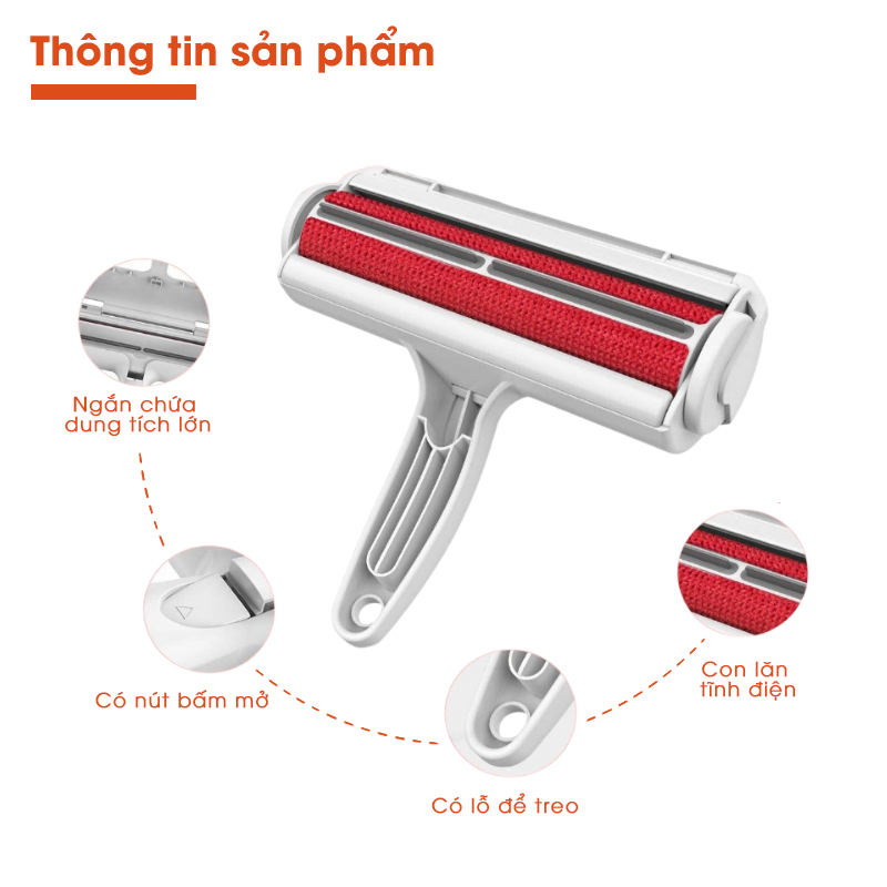 Cây Lăn Lông Tĩnh Điện, Bụi Đa Năng + Tặng Chổi Vệ Sinh