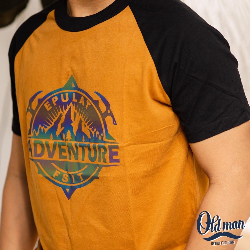 Áo Thun Cổ Tròn, Tay Áo Raglan In Hình Vintage, 100% Cotton, Áo Phông Tay Đùi Vải Mịn Phong Cách Classic, Retro OLDMAN