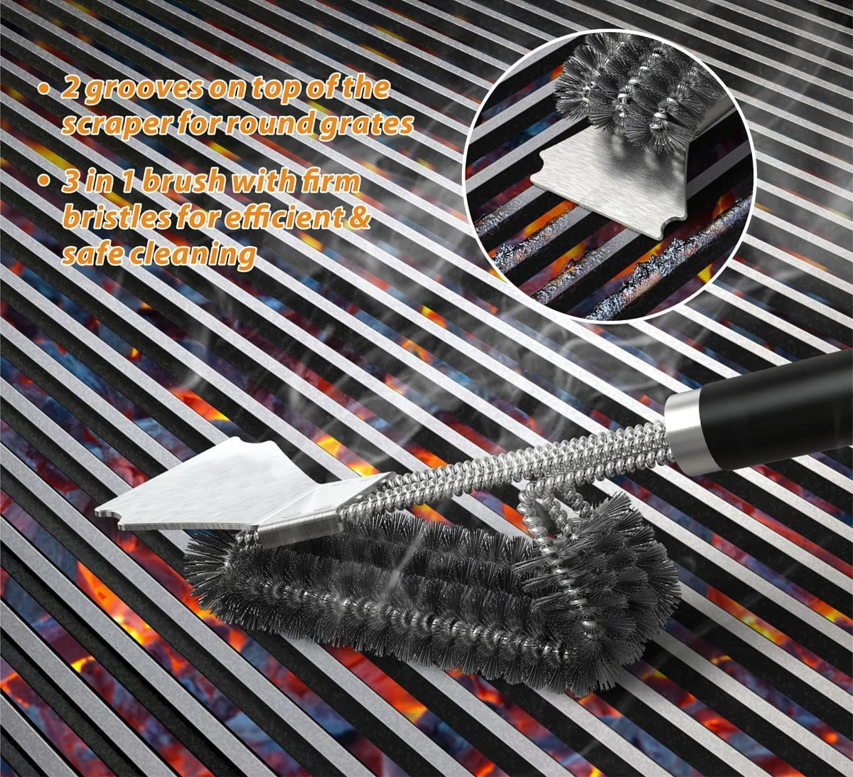 Bàn Chải Làm Sạch Lò Nướng BBQ, giữ cho bữa tiệc nướng của bạn luôn sạch sẽ, an toàn và thơm ngon.